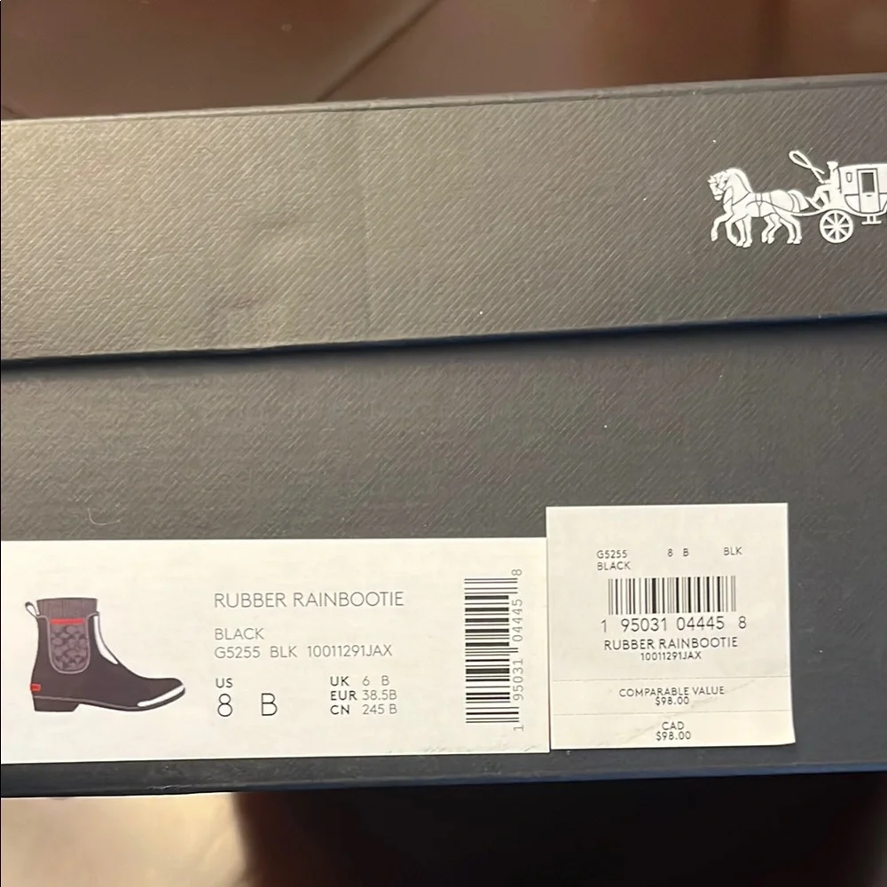 Coach Black and Gray Rain Boots - Picture 10 of 10